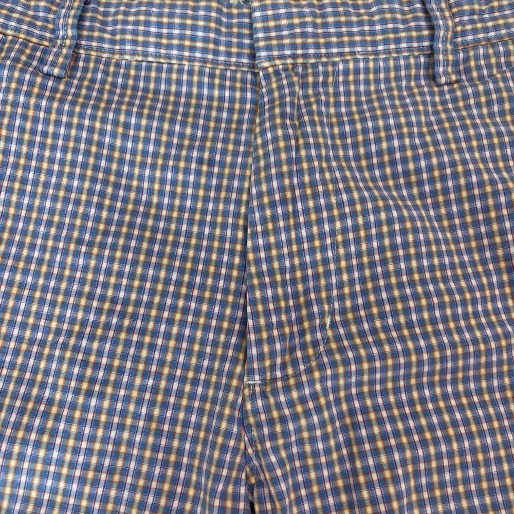 J. Crew flat front‎ Men's 10 inch inseam Blue Checkered Shorts sz 32